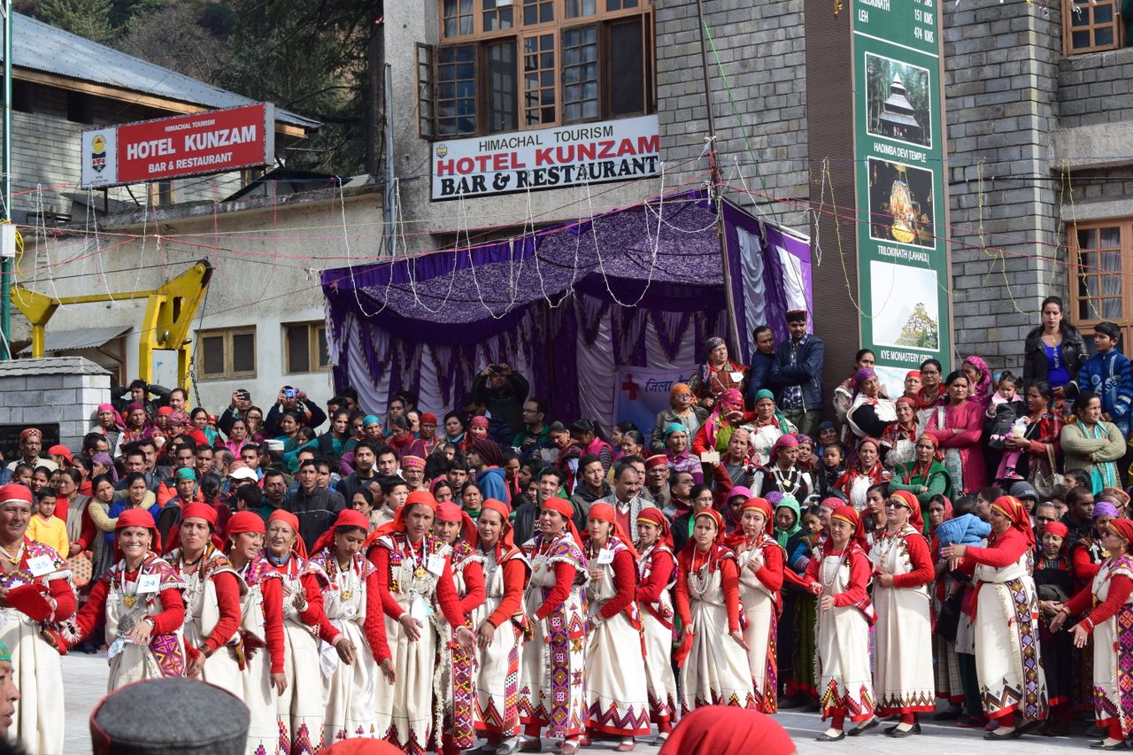 A lively traditional dance festival in Manali, Himachal Pradesh.